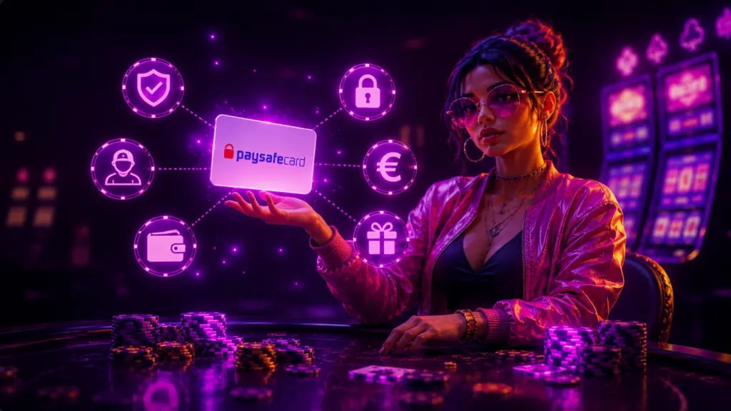 Speler gebruikt Paysafecard voor een veilige storting bij een online casino